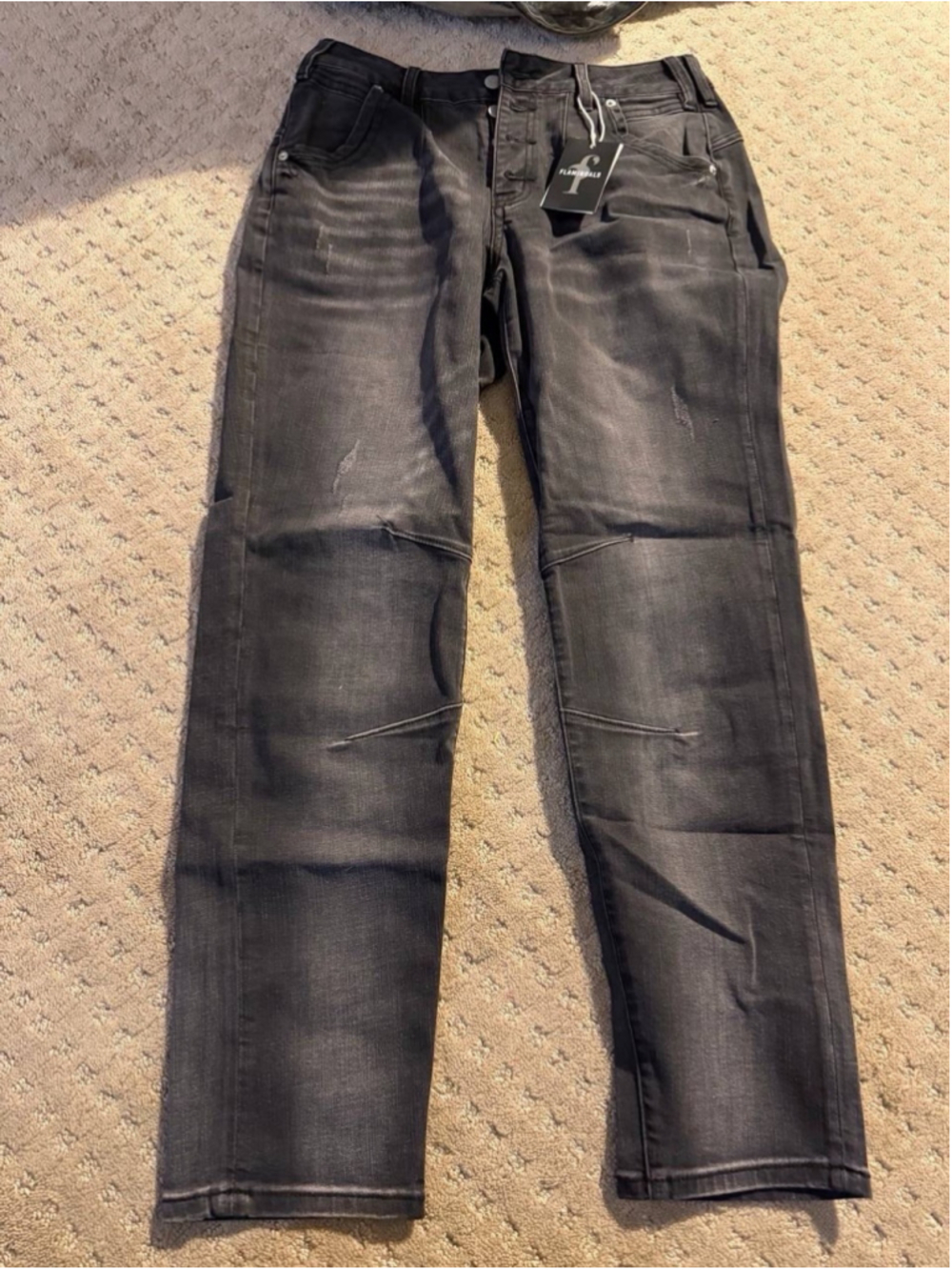 Flamingals Women's Stretchy Straight Leg Casual Low Rise Jeans M